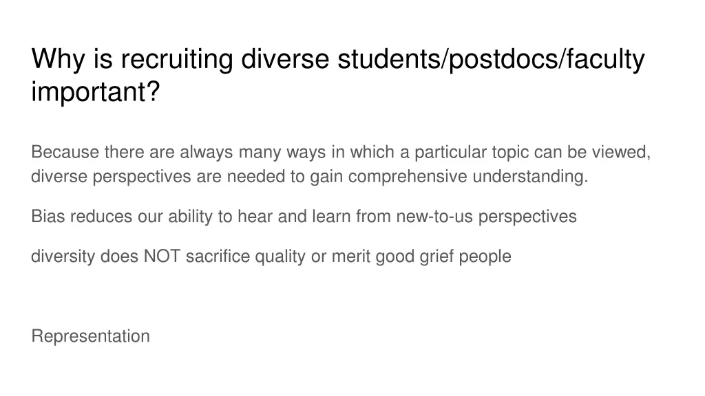 why is recruiting diverse students postdocs