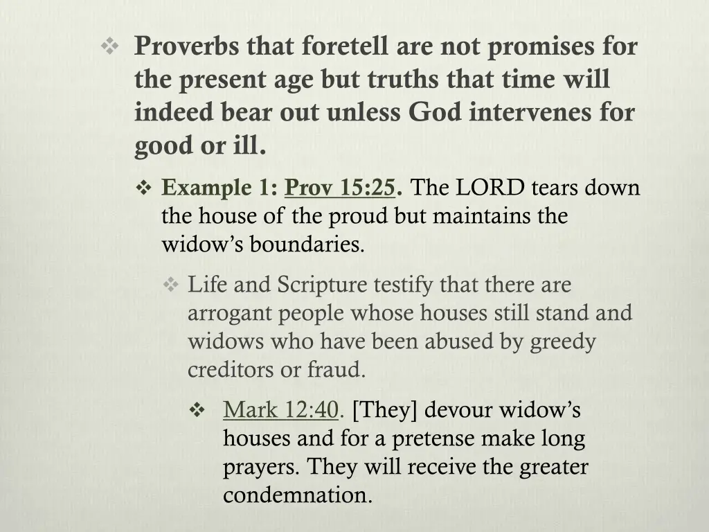 proverbs that foretell are not promises 1