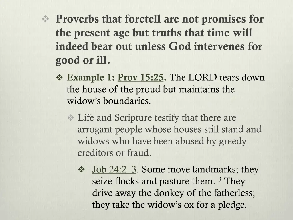 proverbs that foretell are not promises