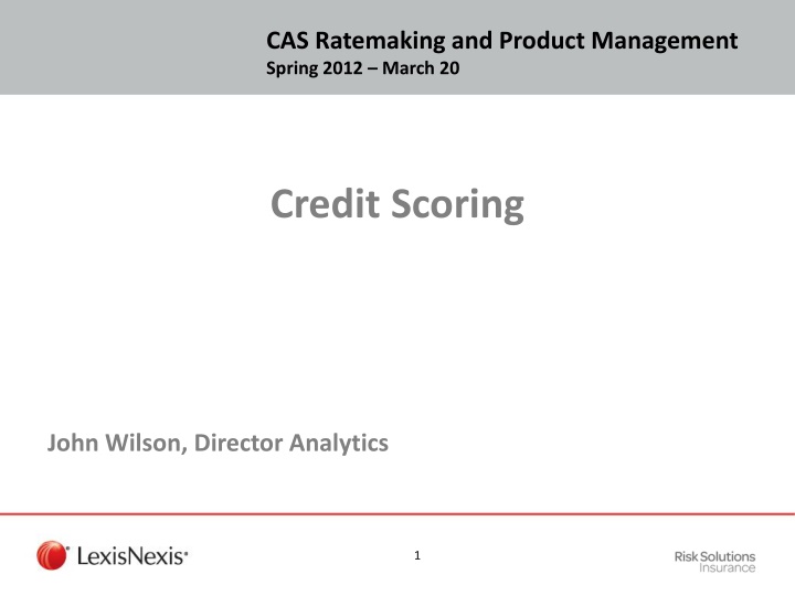 cas ratemaking and product management spring 2012