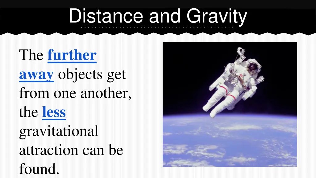 distance and gravity