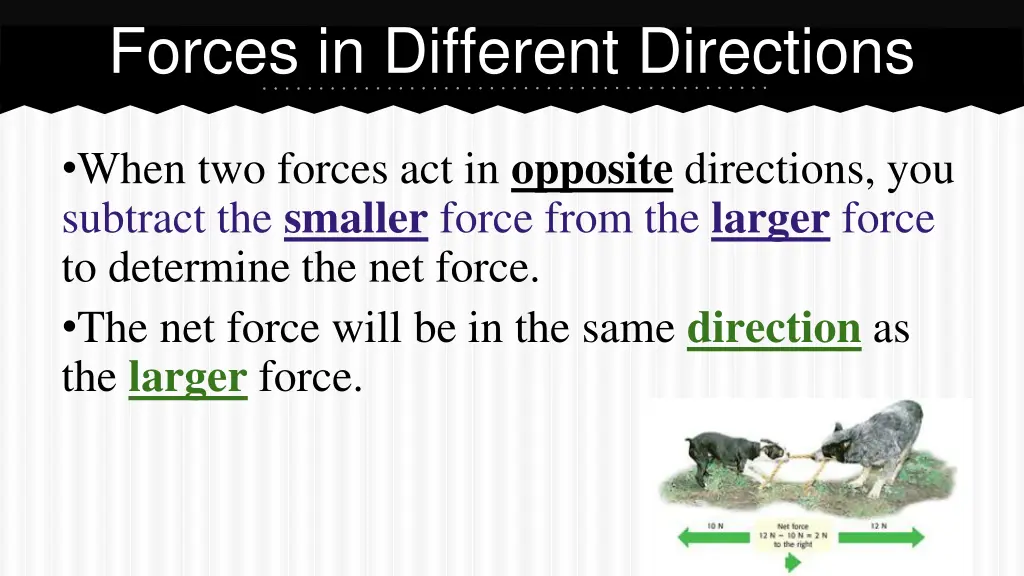 forces in different directions