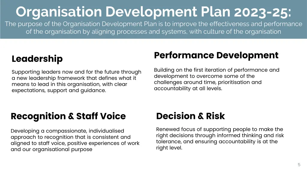 organisation development plan 2023 25 the purpose