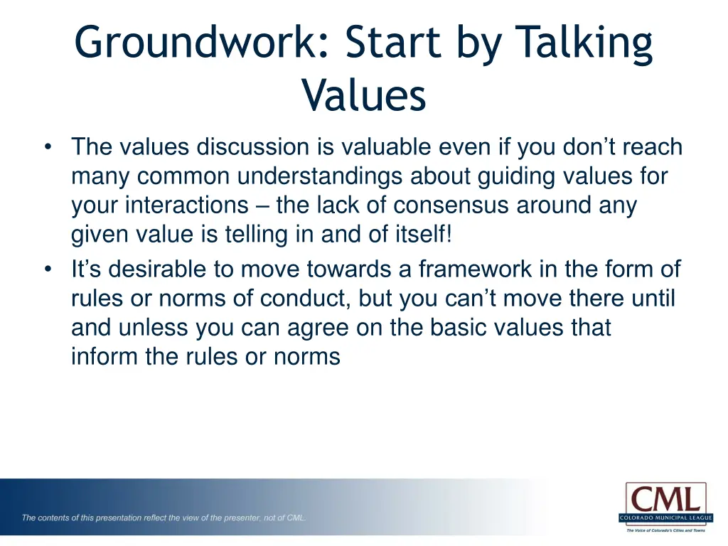 groundwork start by talking values 1