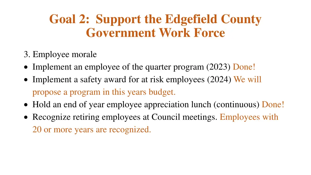 goal 2 support the edgefield county government 2