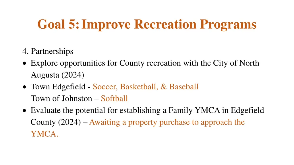 goal 5 improve recreation programs 3