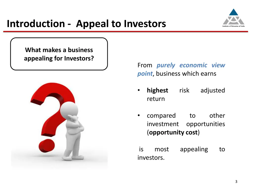 introduction appeal to investors