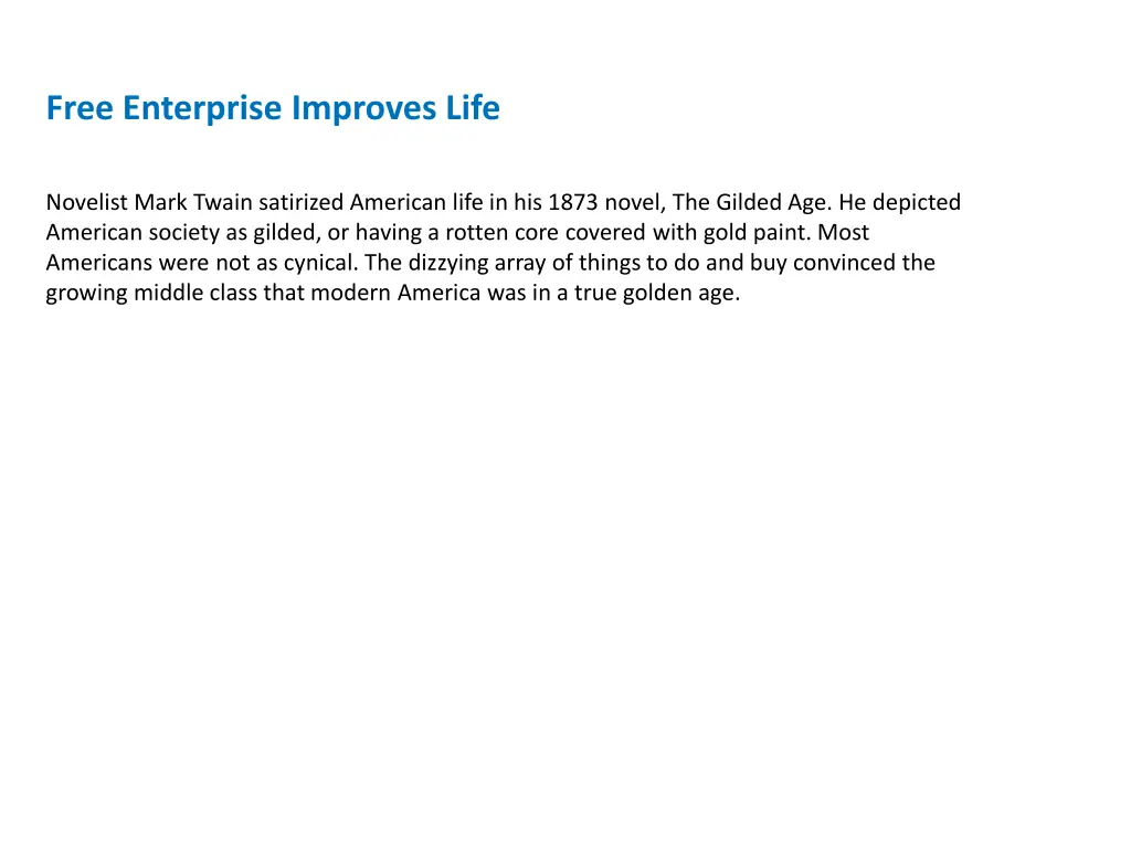 free enterprise improves life