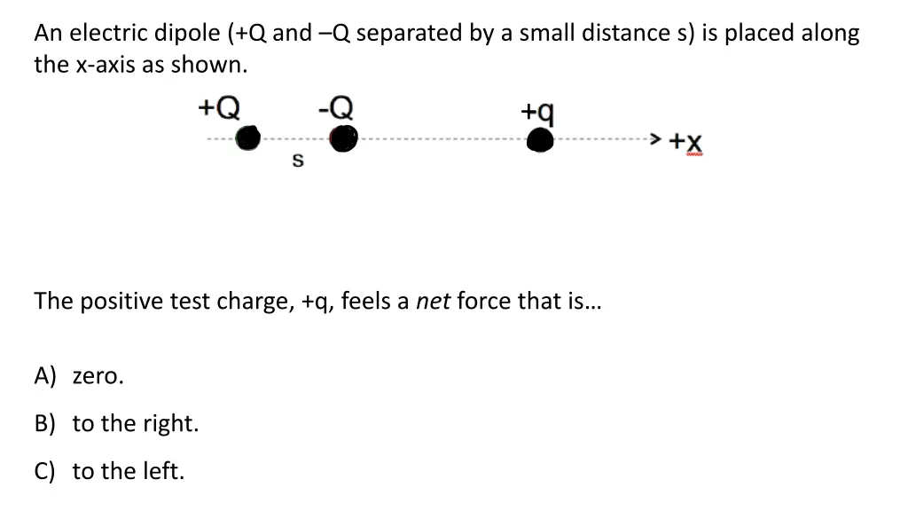 an electric dipole q and q separated by a small