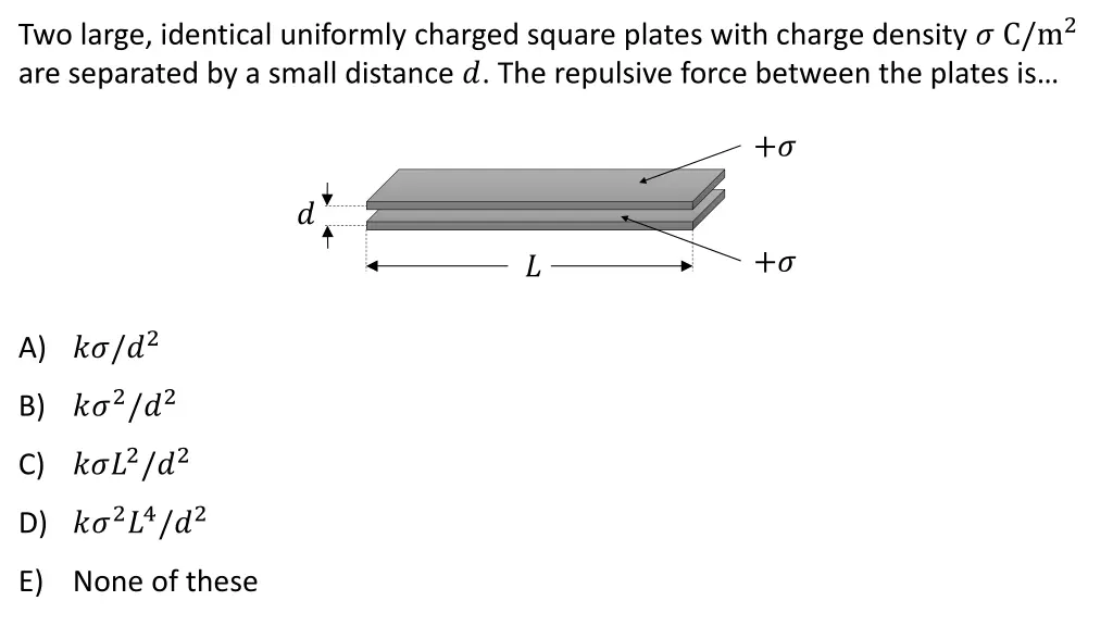 two large identical uniformly charged square