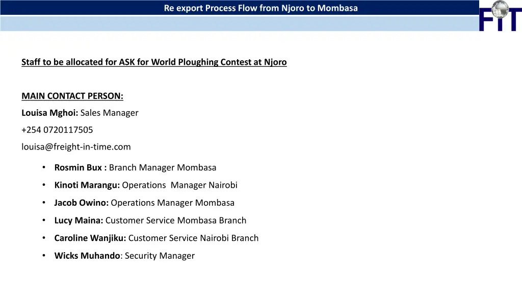 re export process flow from njoro to mombasa 1