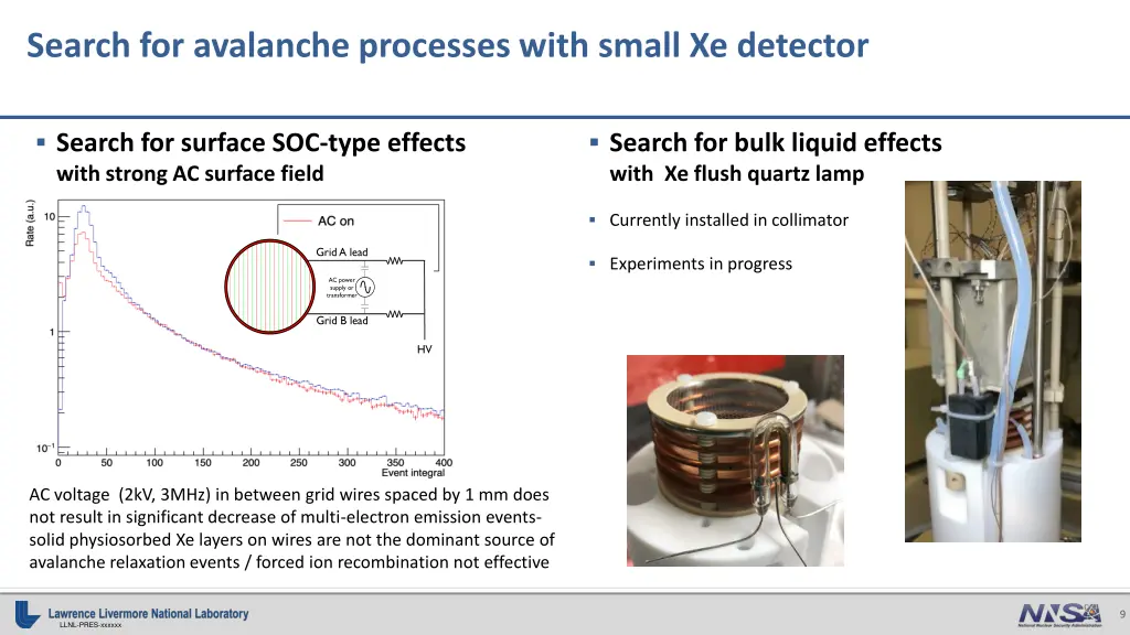 search for avalanche processes with small