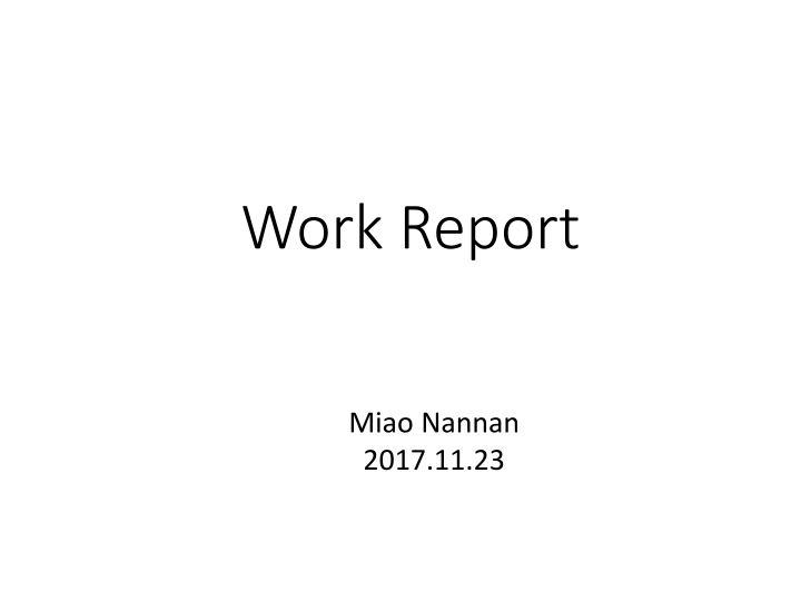 work report