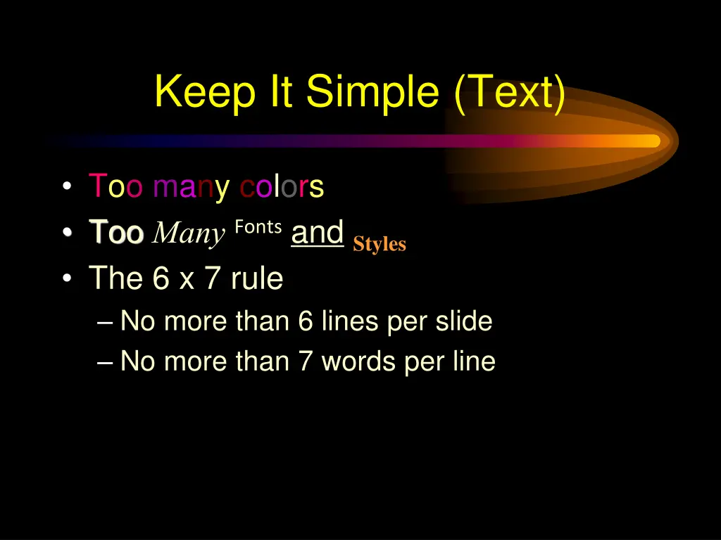 keep it simple text