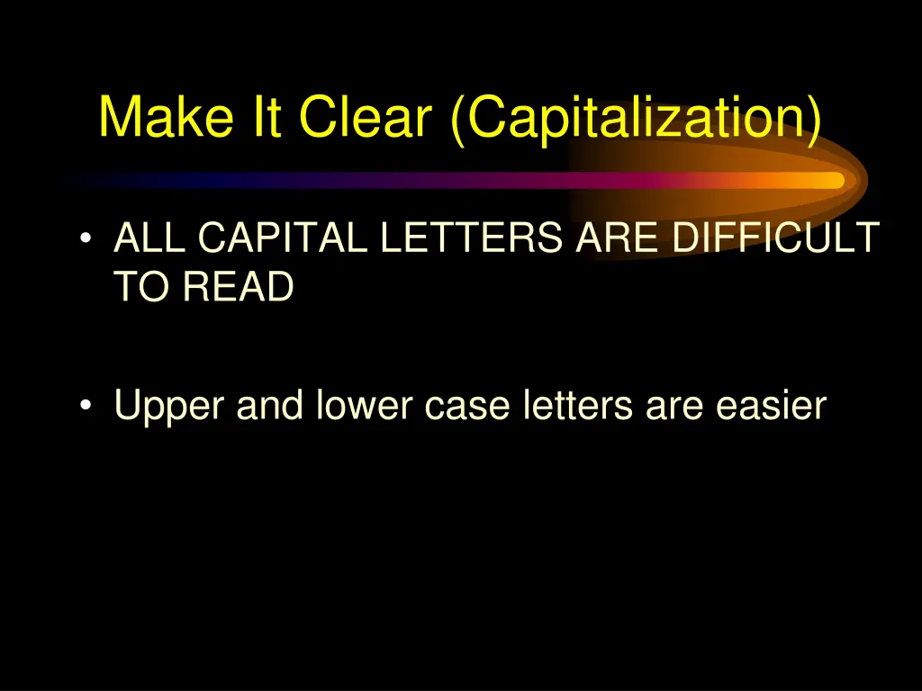 make it clear capitalization