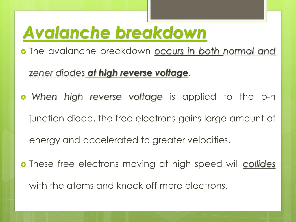 avalanche breakdown the avalanche breakdown