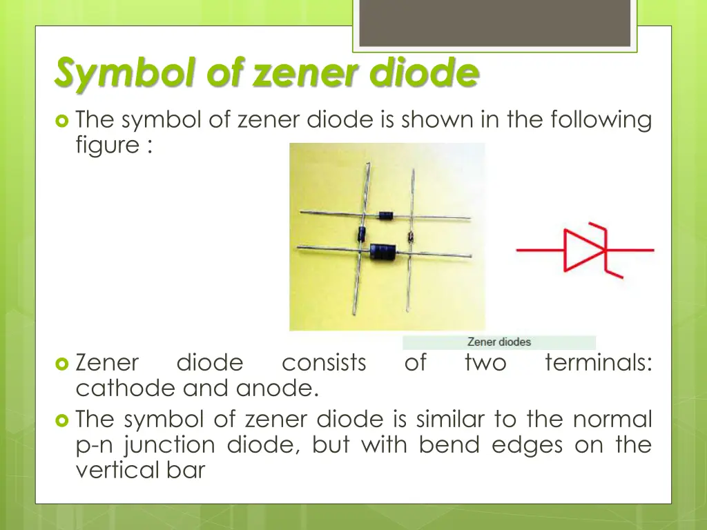 symbol of zener diode