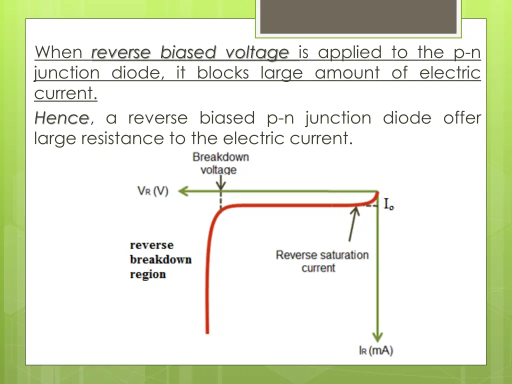 when reverse biased voltage is applied