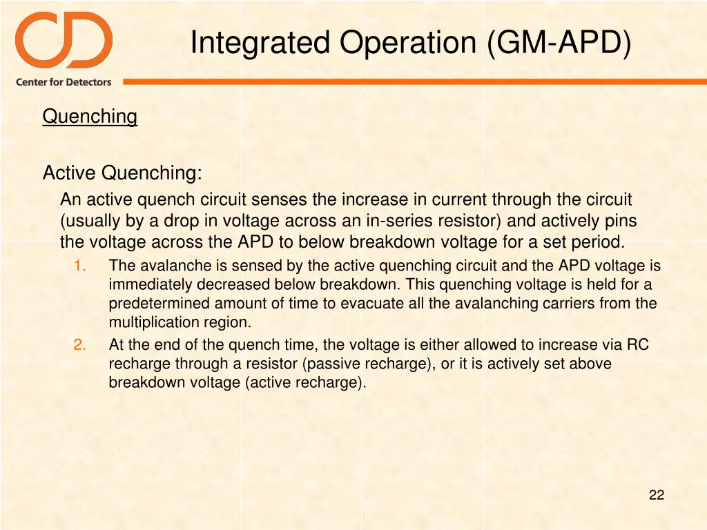 integrated operation gm apd 1