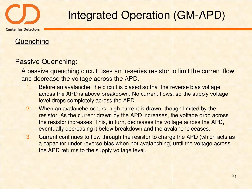 integrated operation gm apd