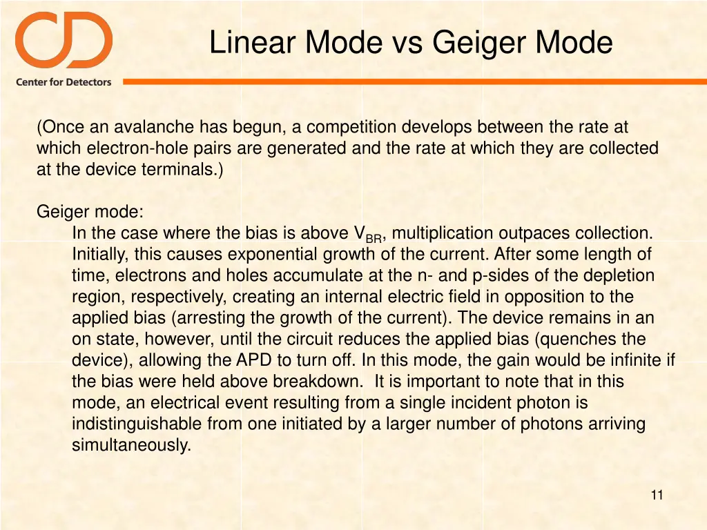 linear mode vs geiger mode 1