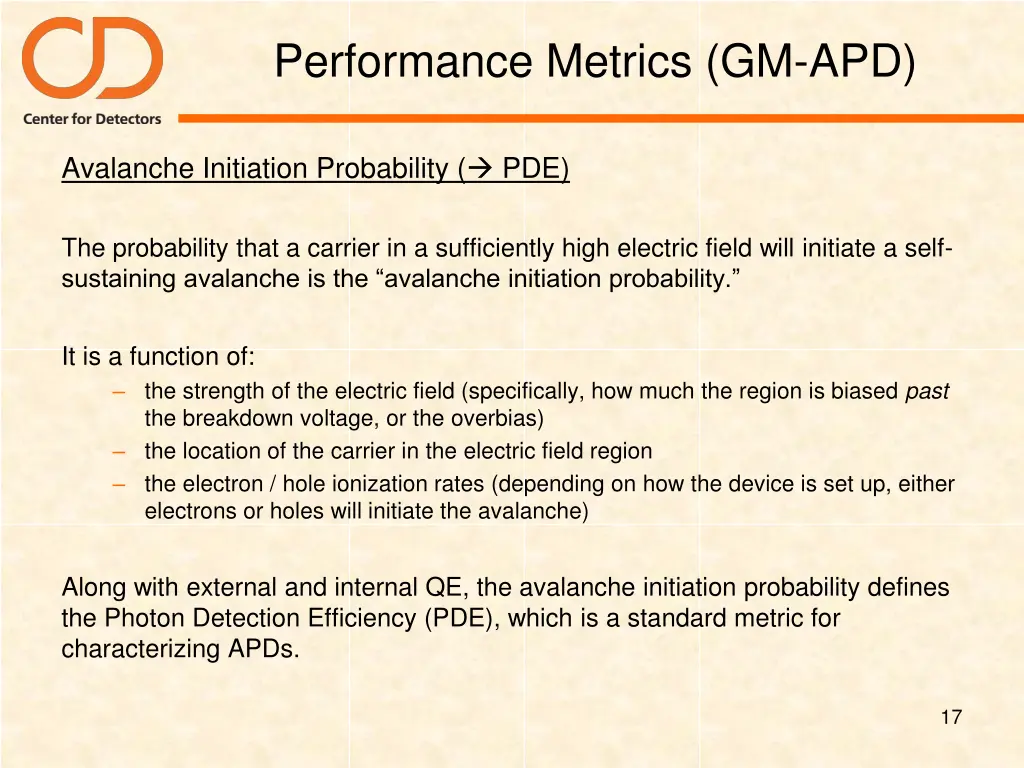 performance metrics gm apd