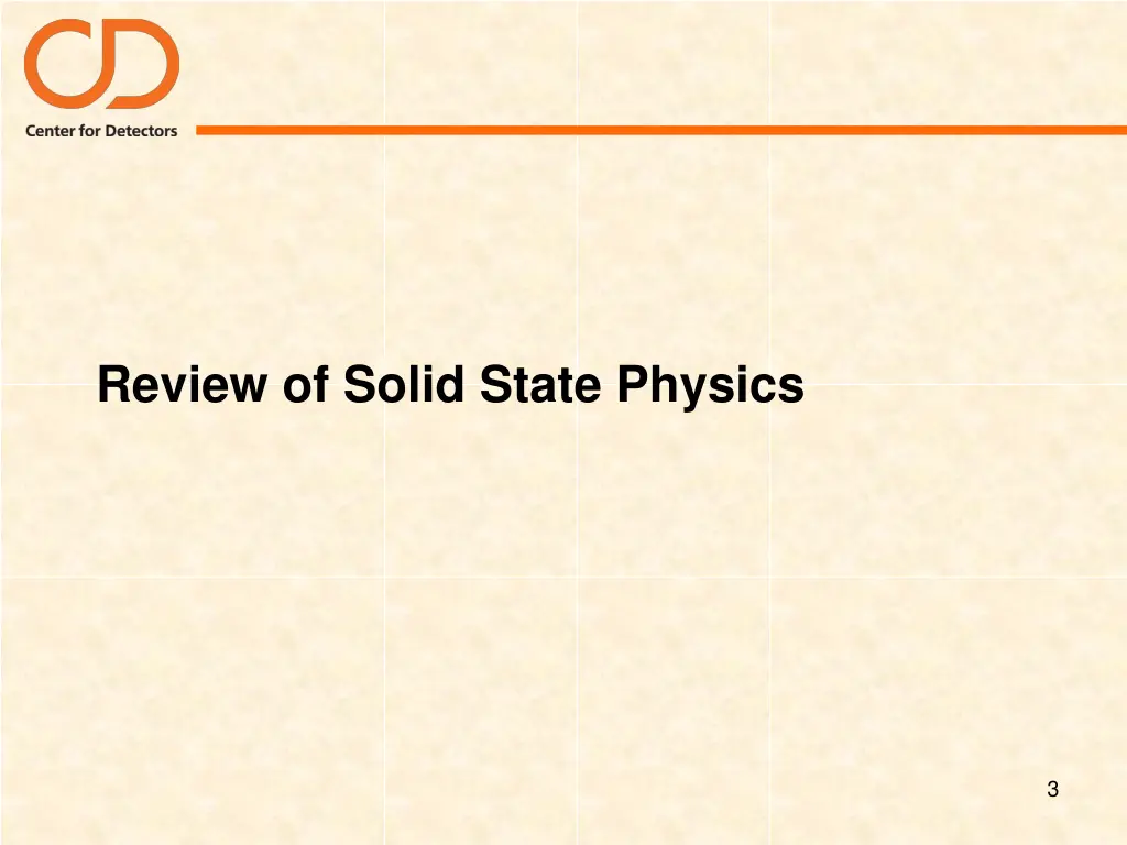 review of solid state physics