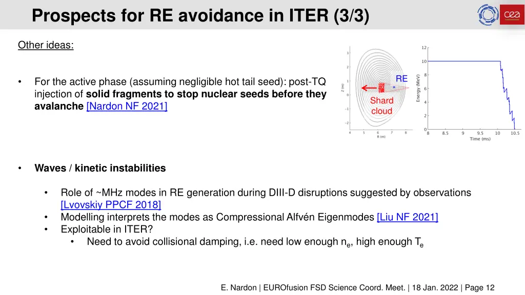 prospects for re avoidance in iter 3 3