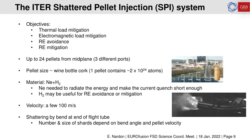 the iter shattered pellet injection spi system