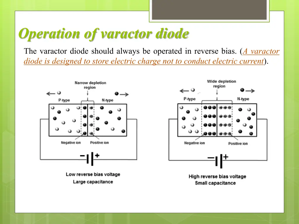 operation of varactor diode