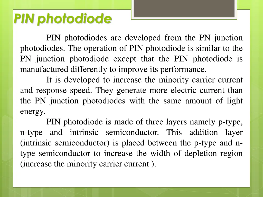 pin photodiode