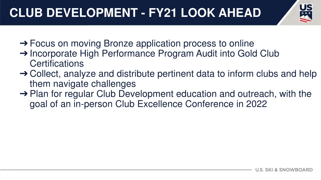 club development fy21 look ahead