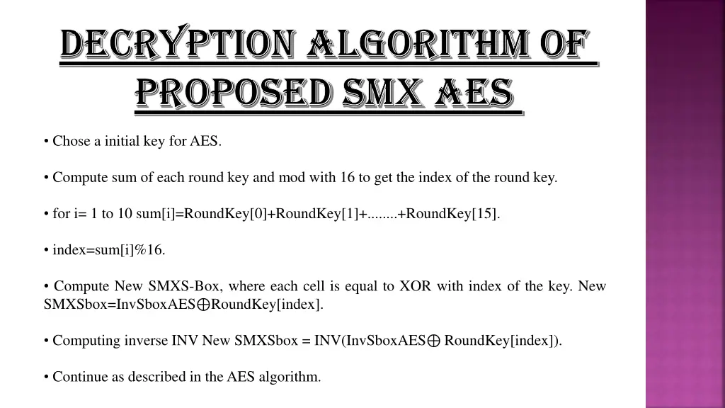 decryption algorithm of decryption algorithm