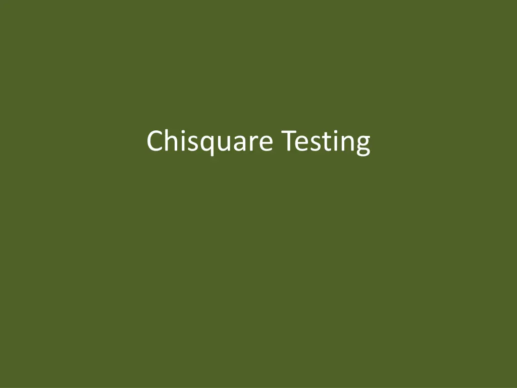 chisquare testing