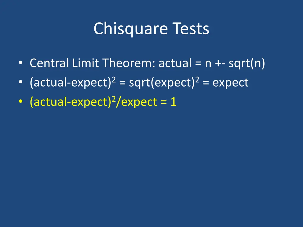 chisquare tests