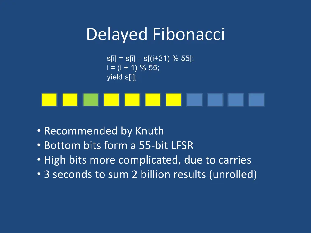 delayed fibonacci