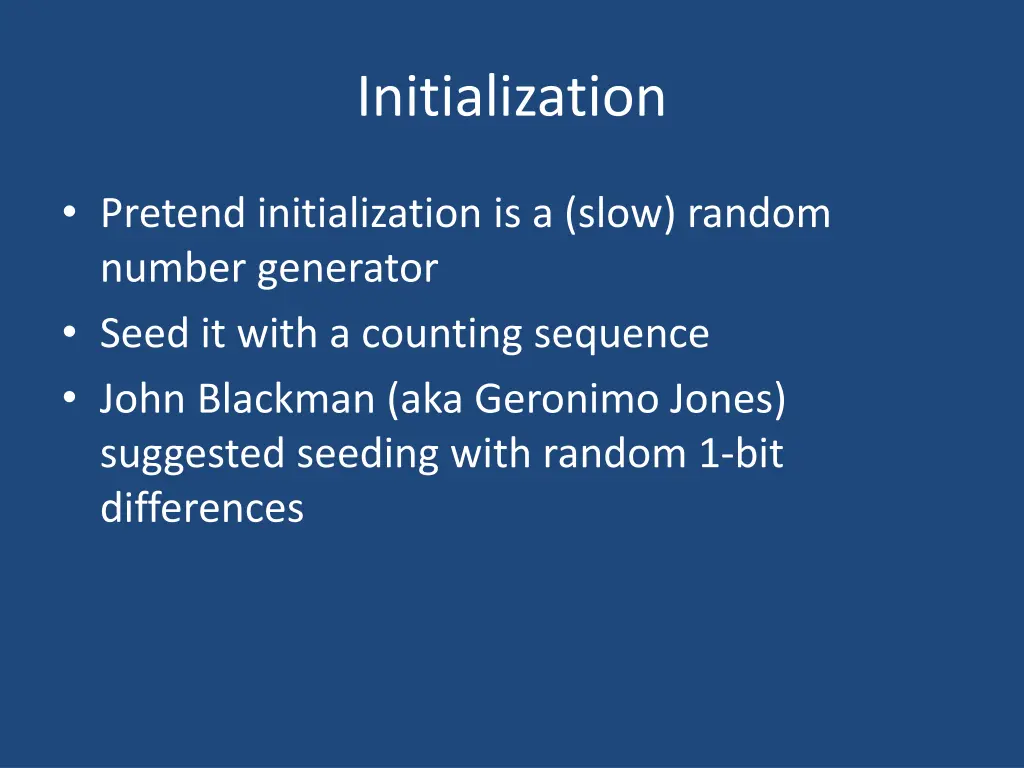 initialization