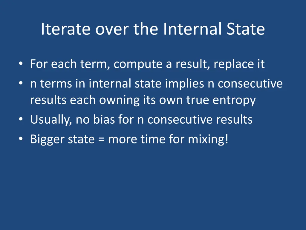 iterate over the internal state