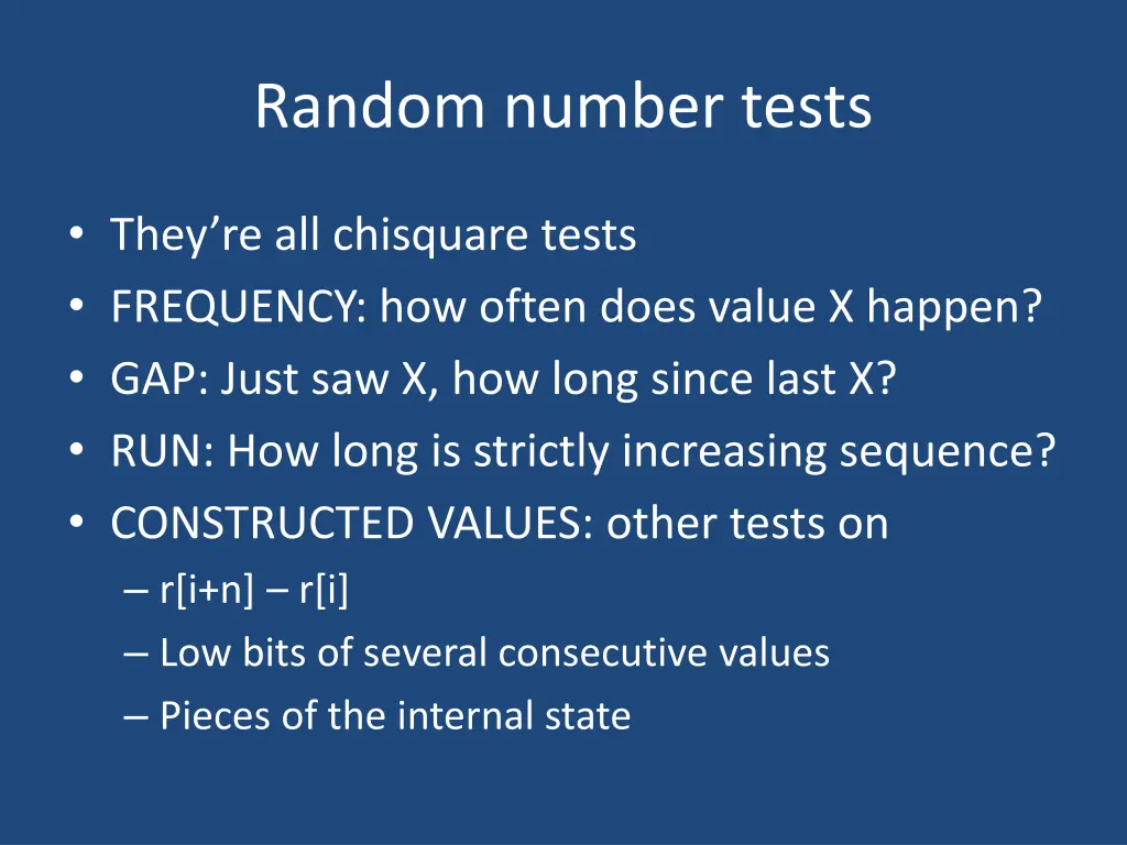 random number tests