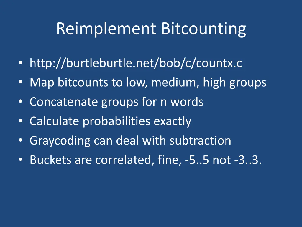 reimplement bitcounting