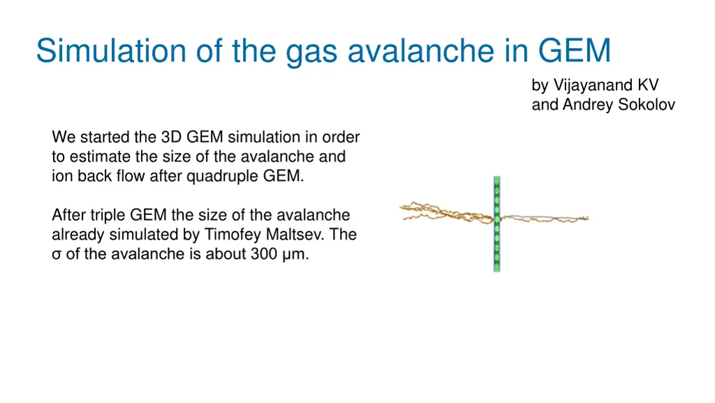 simulation of the gas avalanche in gem