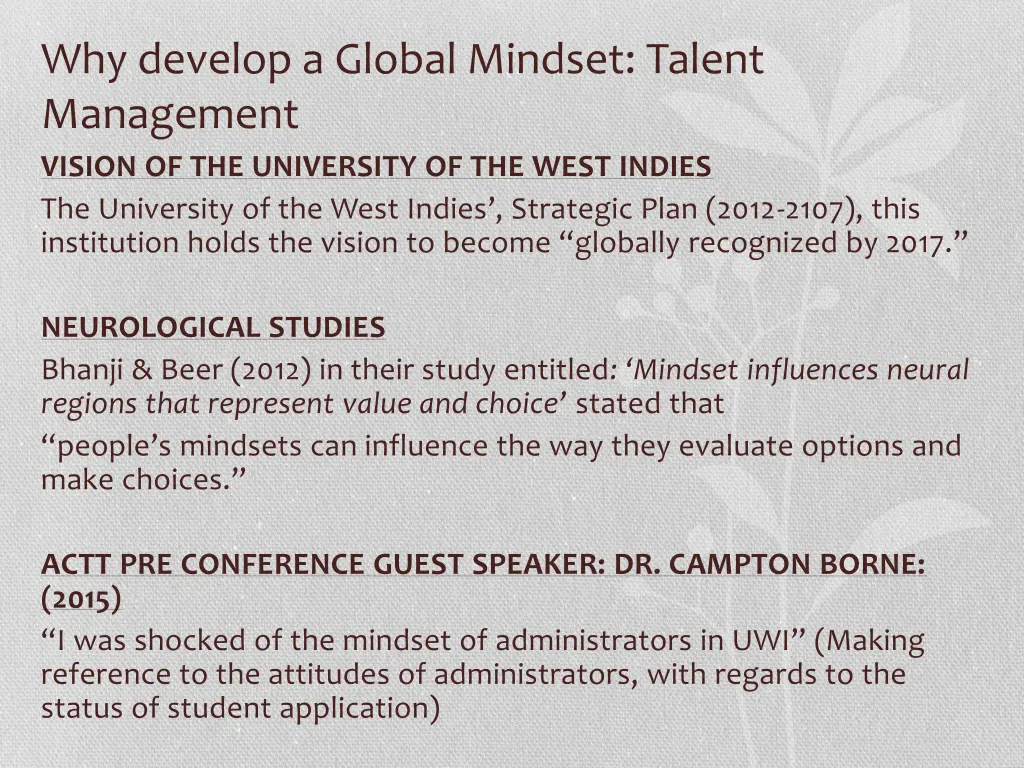 why develop a global mindset talent management