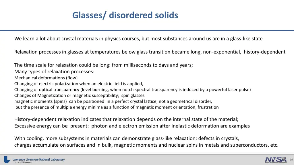 glasses disordered solids