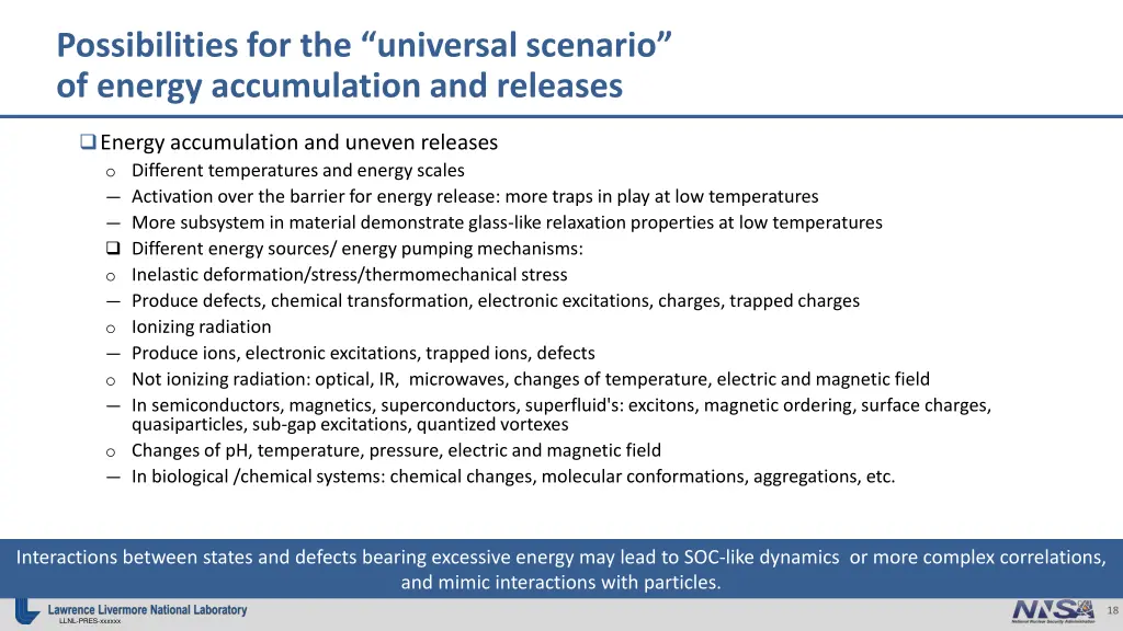 possibilities for the universal scenario