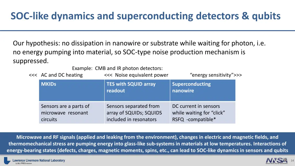 soc like dynamics and superconducting detectors