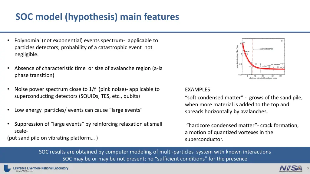 soc model hypothesis main features