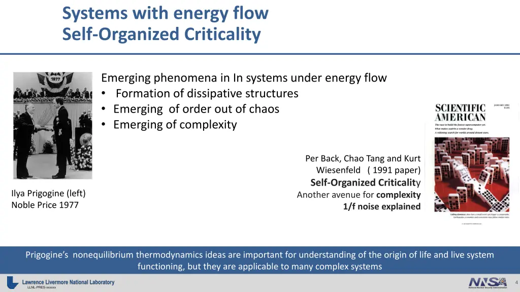 systems with energy flow self organized