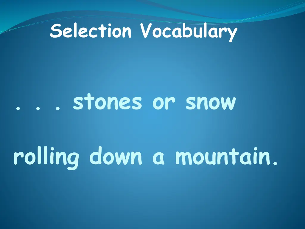 selection vocabulary 1