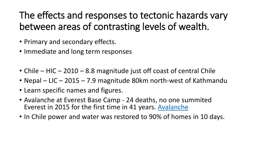 the effects and responses to tectonic hazards