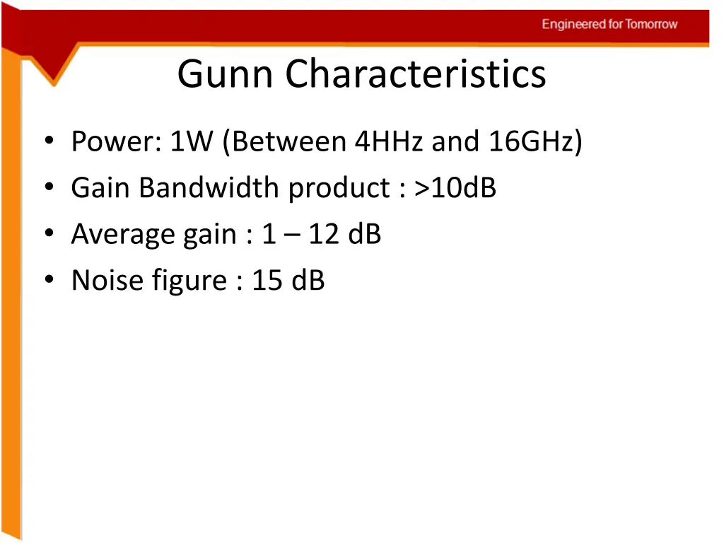 gunn characteristics